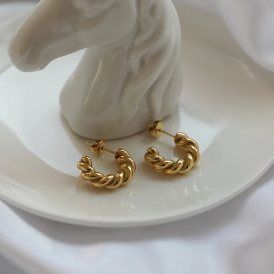 Braid. Hoops worn