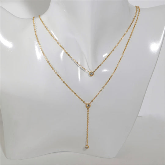 Drape. Necklace worn