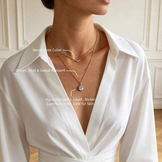 Arc. Necklace worn