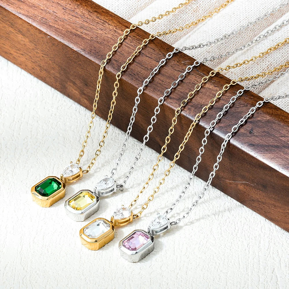 Prism. Necklace worn