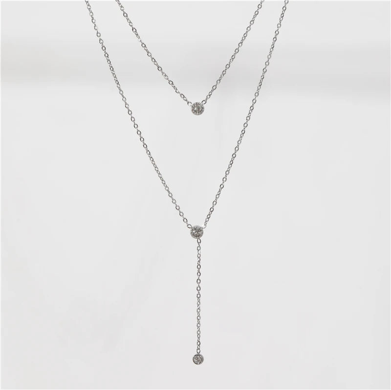 Drape. Necklace worn