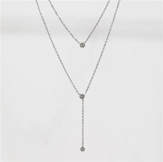 Drape. Necklace worn